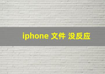 iphone 文件 没反应